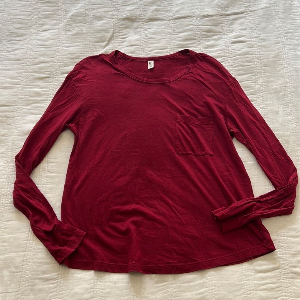♥️ Nordstrom BP. Maroon Long Sleeve Pocket Shirt - Small